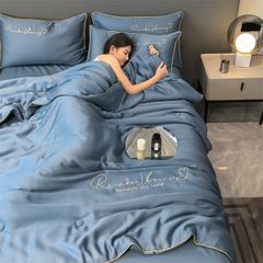 4Pcs Satin Babric | RomanticLove Standard Bedsets Summer Blanket | ID 4PCSSFARBRICROMA002