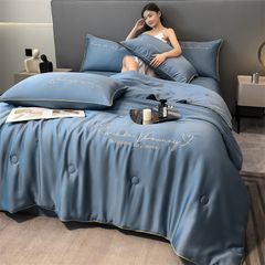 4Pcs Satin Babric | Romantic Love Standard Bedsets Summer Blanket | ID 4PCSROMANLOVE02
