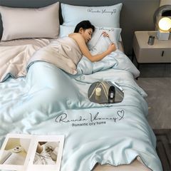 4Pcs Satin Babric | RomanticLove Standard Bedsets Summer Blanket | ID 4PCSSFARBRICROMA003