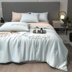 4Pcs Satin Babric | Romantic Love Standard Bedsets Summer Blanket | ID 4PCSROMANLOVE03