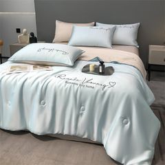 4Pcs Satin Babric | Romantic Love Standard Bedsets Summer Blanket | ID 4PCSROMANLOVE03