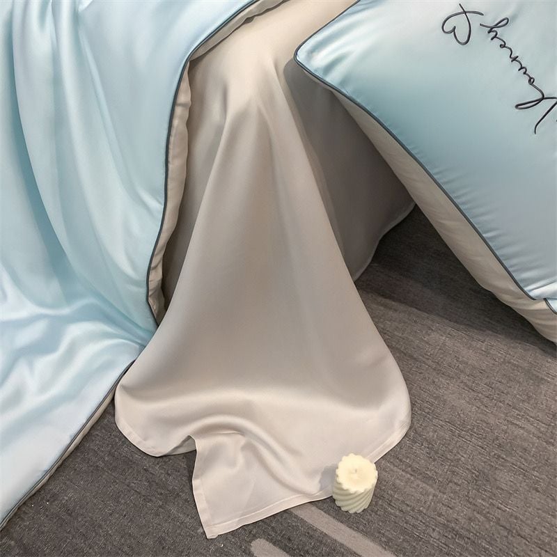 4Pcs Satin Babric | RomanticLove Standard Bedsets Summer Blanket | ID 4PCSSFARBRICROMA003