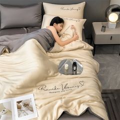 4Pcs Satin Babric | RomanticLove Standard Bedsets Summer Blanket | ID 4PCSSFARBRICROMA004