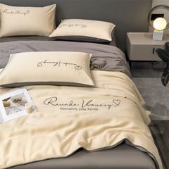 4Pcs Satin Babric | RomanticLove Standard Bedsets Summer Blanket | ID 4PCSSFARBRICROMA004