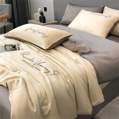 4Pcs Satin Babric | RomanticLove Standard Bedsets Summer Blanket | ID 4PCSSFARBRICROMA004