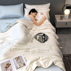 4Pcs Satin Babric | RomanticLove Standard Bedsets Summer Blanket | ID 4PCSSFARBRICROMA005