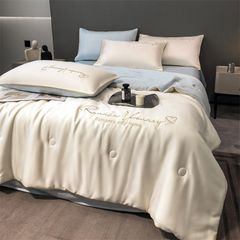 4Pcs Satin Babric | Romantic Love Standard Bedsets Summer Blanket | ID 4PCSROMANLOVE05