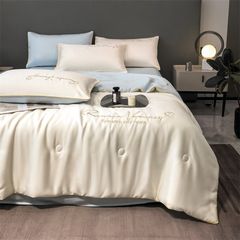 4Pcs Satin Babric | Romantic Love Standard Bedsets Summer Blanket | ID 4PCSROMANLOVE05
