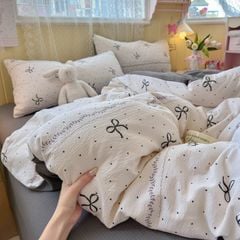 4Pcs PreCloud Linen | Set Đũi Xu Kem Style trẻ trung hiện đại | ID 4PCSPRECLOUD58