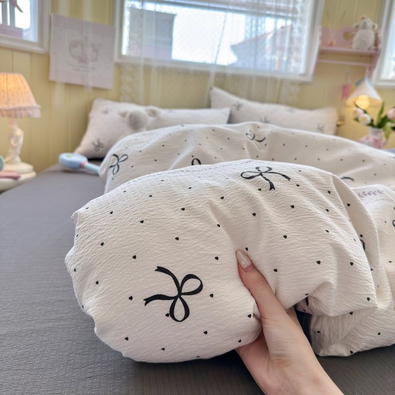 4Pcs PreCloud Linen | Set Đũi Xu Kem Style trẻ trung hiện đại | ID 4PCSPRECLOUD58