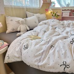 4Pcs PreCloud Linen | Set Đũi Xu Kem Style trẻ trung hiện đại | ID 4PCSPRECLOUD58