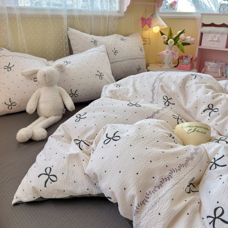 4Pcs PreCloud Linen | Set Đũi Xu Kem Style trẻ trung hiện đại | ID 4PCSPRECLOUD58
