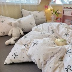 4Pcs PreCloud Linen | Set Đũi Xu Kem Style trẻ trung hiện đại | ID 4PCSPRECLOUD58