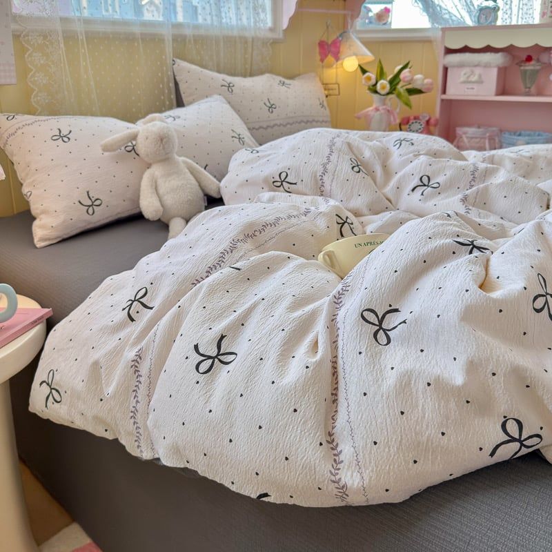 4Pcs PreCloud Linen | Set Đũi Xu Kem Style trẻ trung hiện đại | ID 4PCSPRECLOUD58