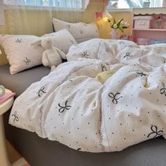 4Pcs PreCloud Linen | Set Đũi Xu Kem Style trẻ trung hiện đại | ID 4PCSPRECLOUD58