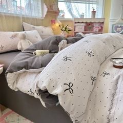 4Pcs PreCloud Linen | Set Đũi Xu Kem Style trẻ trung hiện đại | ID 4PCSPRECLOUD58