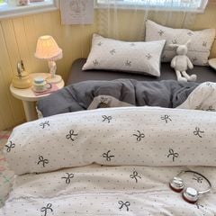 4Pcs PreCloud Linen | Set Đũi Xu Kem Style trẻ trung hiện đại | ID 4PCSPRECLOUD58
