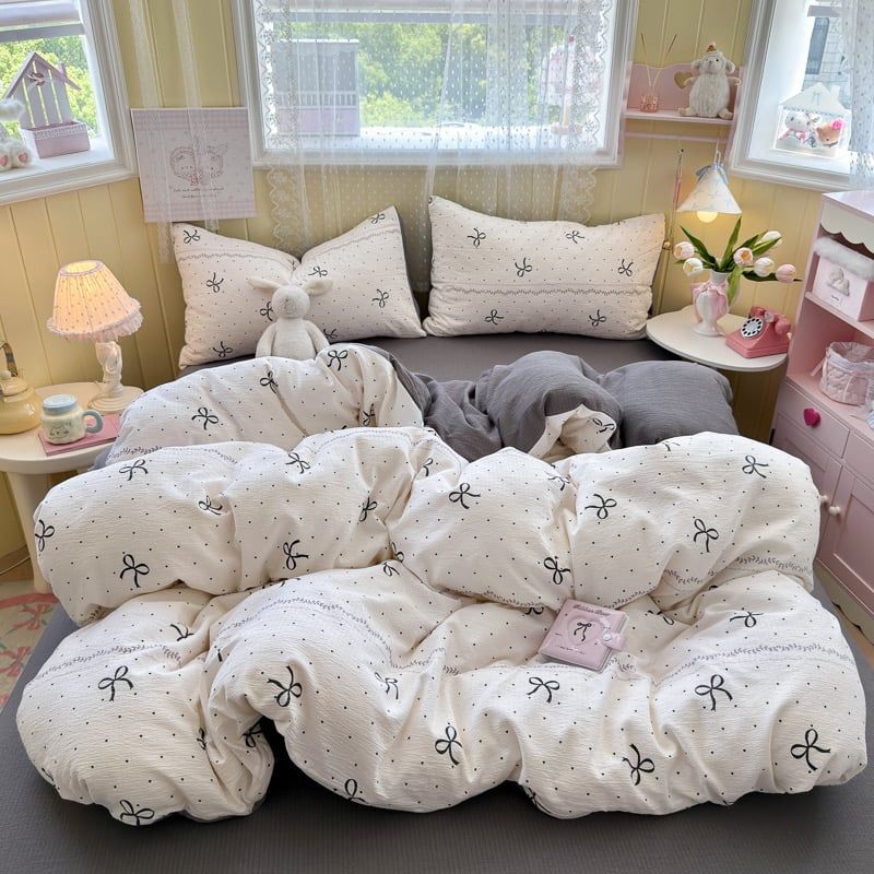 4Pcs PreCloud Linen | Set Đũi Xu Kem Style trẻ trung hiện đại | ID 4PCSPRECLOUD58