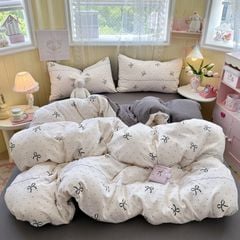 4Pcs PreCloud Linen | Set Đũi Xu Kem Style trẻ trung hiện đại | ID 4PCSPRECLOUD58
