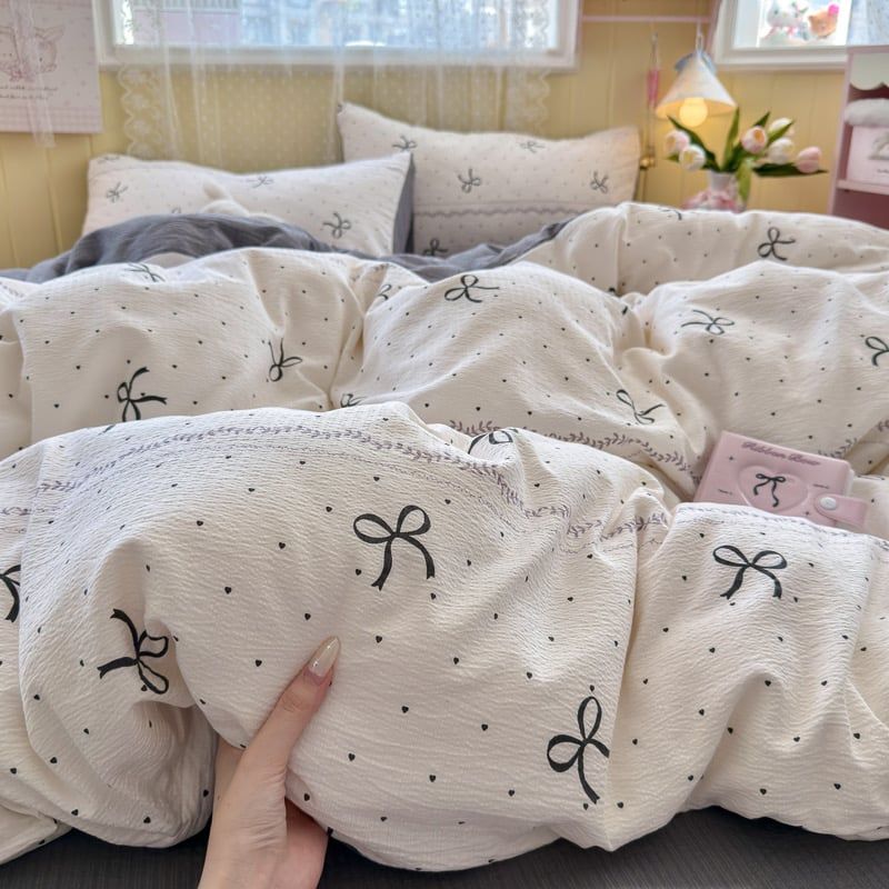 4Pcs PreCloud Linen | Set Đũi Xu Kem Style trẻ trung hiện đại | ID 4PCSPRECLOUD58
