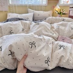4Pcs PreCloud Linen | Set Đũi Xu Kem Style trẻ trung hiện đại | ID 4PCSPRECLOUD58