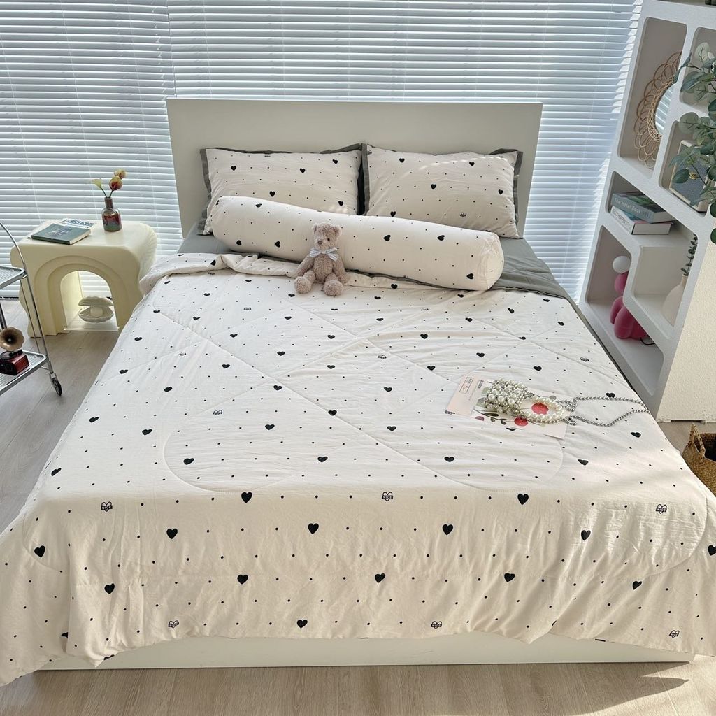 Bộ Chăn Ga Cotton Linen MARK HOME GrayHeart
