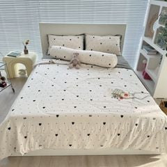 Bộ Chăn Ga Cotton Linen MARK HOME GrayHeart
