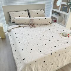 Bộ Chăn Ga Cotton Linen MARK HOME GrayHeart