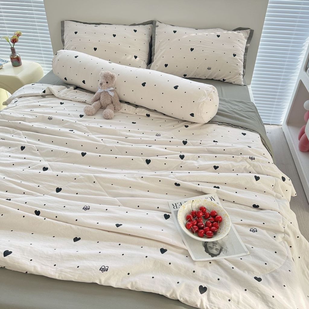 Bộ Chăn Ga Cotton Linen MARK HOME GrayHeart