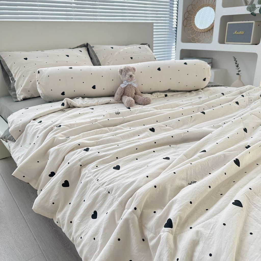 Bộ Chăn Ga Cotton Linen MARK HOME GrayHeart