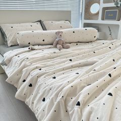 Bộ Chăn Ga Cotton Linen MARK HOME GrayHeart