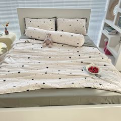Bộ Chăn Ga Cotton Linen MARK HOME GrayHeart