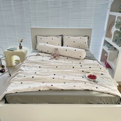 Bộ Chăn Ga Cotton Linen MARK HOME GrayHeart