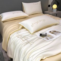 4Pcs Satin Babric | Romantic Love Standard Bedsets Summer Blanket | ID 4PCSROMANLOVE06