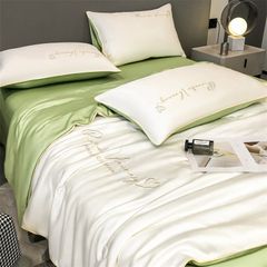 4Pcs Satin Babric | Romantic Love Standard Bedsets Summer Blanket | ID 4PCSROMANLOVE07