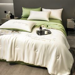 4Pcs Satin Babric | Romantic Love Standard Bedsets Summer Blanket | ID 4PCSROMANLOVE07