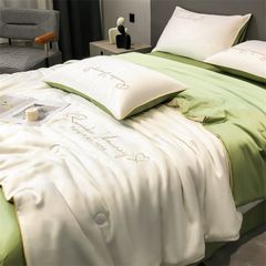 4Pcs Satin Babric | Romantic Love Standard Bedsets Summer Blanket | ID 4PCSROMANLOVE07