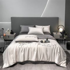4Pcs Satin Babric | Romantic Love Standard Bedsets Summer Blanket | ID 4PCSROMANLOVE08