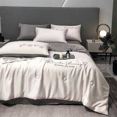 4Pcs Satin Babric | Romantic Love Standard Bedsets Summer Blanket | ID 4PCSROMANLOVE08