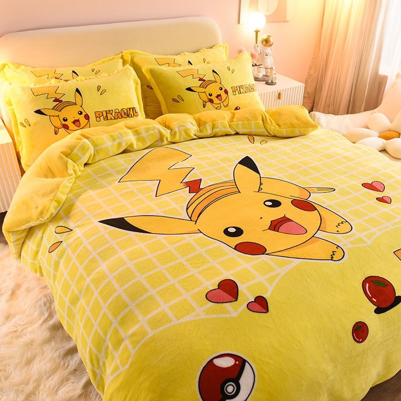 Set 4 Món Nỉ Nhung 200gr hình in 3D Picachu