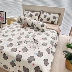 Bộ Chăn Ga Cotton Linen Dành cho bé Hoạ tiết Gấu BEAR đáng yêu