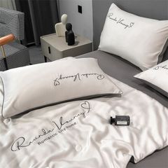 4Pcs Satin Babric | Romantic Love Standard Bedsets Summer Blanket | ID 4PCSROMANLOVE08