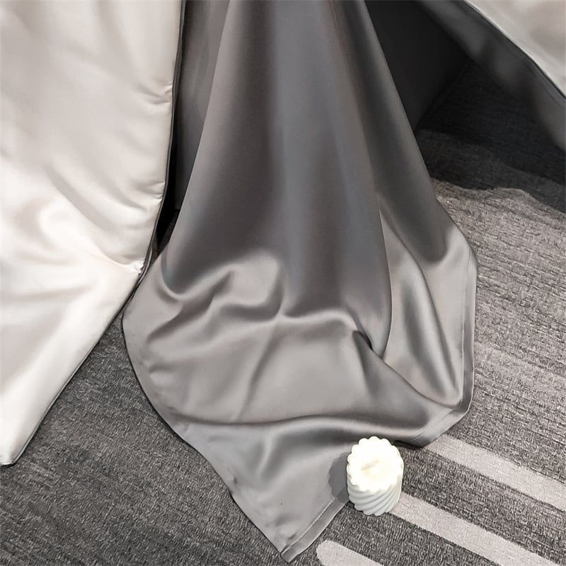 4Pcs Satin Babric | Romantic Love Standard Bedsets Summer Blanket | ID 4PCSROMANLOVE08