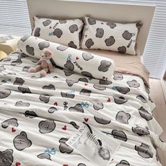 Bộ Chăn Ga Cotton Linen Dành cho bé Hoạ tiết Gấu BEAR đáng yêu