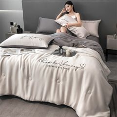 4Pcs Satin Babric | Romantic Love Standard Bedsets Summer Blanket | ID 4PCSROMANLOVE08