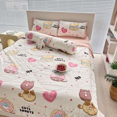 Bộ Chăn Ga Cotton Linen MARK HOME Bánh Ngọt Donuts