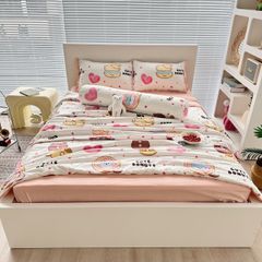 Bộ Chăn Ga Cotton Linen MARK HOME Bánh Ngọt Donuts