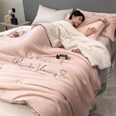 4Pcs Satin Babric | RomanticLove Standard Bedsets Summer Blanket | ID 4PCSSFARBRICROMA009