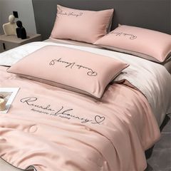 4Pcs Satin Babric | RomanticLove Standard Bedsets Summer Blanket | ID 4PCSSFARBRICROMA009
