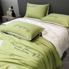 4Pcs Satin Babric | Romantic Love Standard Bedsets Summer Blanket | ID 4PCSROMANLOVE10